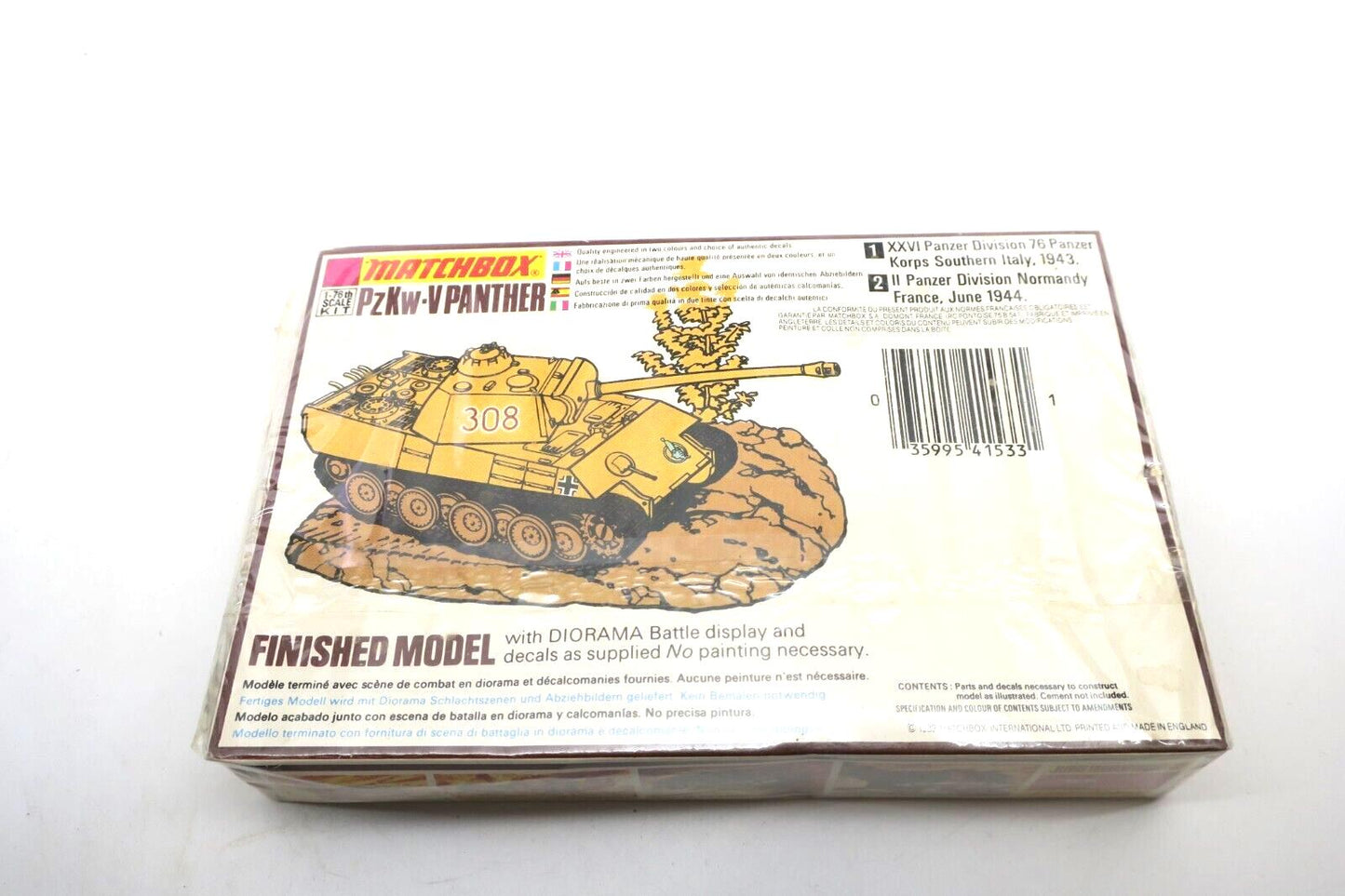 Matchbox Pz Kw-V Ausf-G Panther 1:76 Model Kit G2