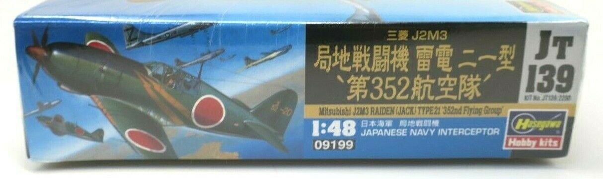 Hasegawa MITSUBISHI J2m3 Raiden (jack) Type 21 352nd Group 1/48 Model Kit 09199