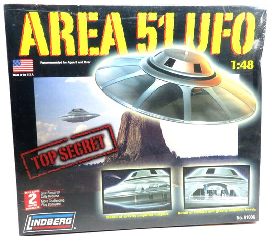 SEALED Lindberg 1/48 Area 51 UFO Model Kit No. 91006