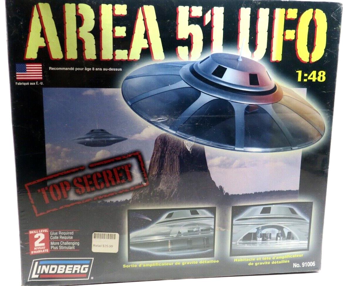SEALED Lindberg 1/48 Area 51 UFO Model Kit No. 91006