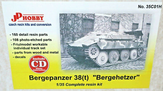 JP HOBBY BERGEPANZER 38(T)-"BERGEHETZER" IN 1/35 SCALE RESIN KIT P/N: 35C01H